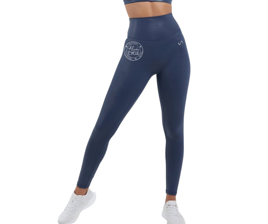 High Waisted Navy Shine Legging